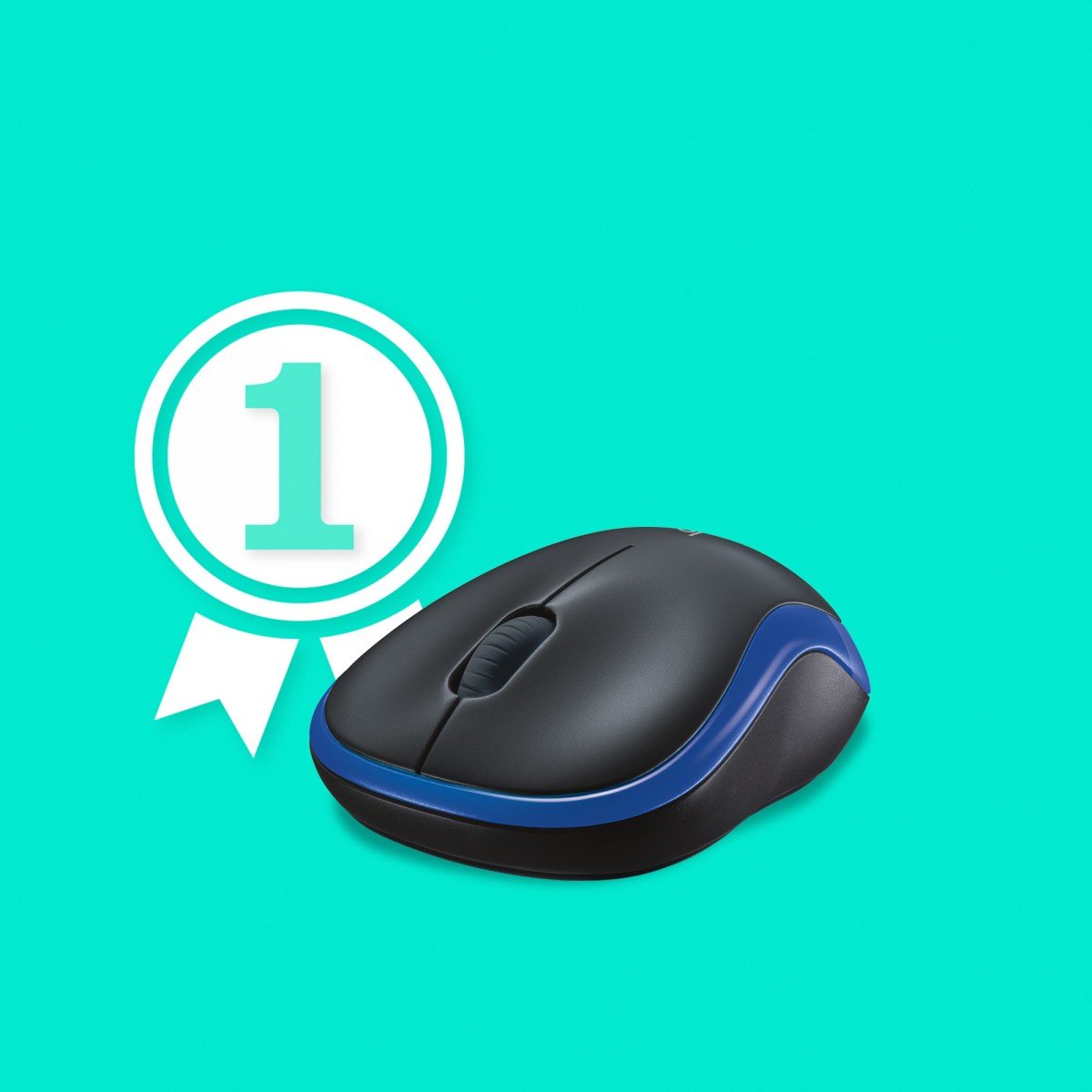 LOGITECH M185 Mouse optical wireless 2.4 GHz USB wireless receiver blue