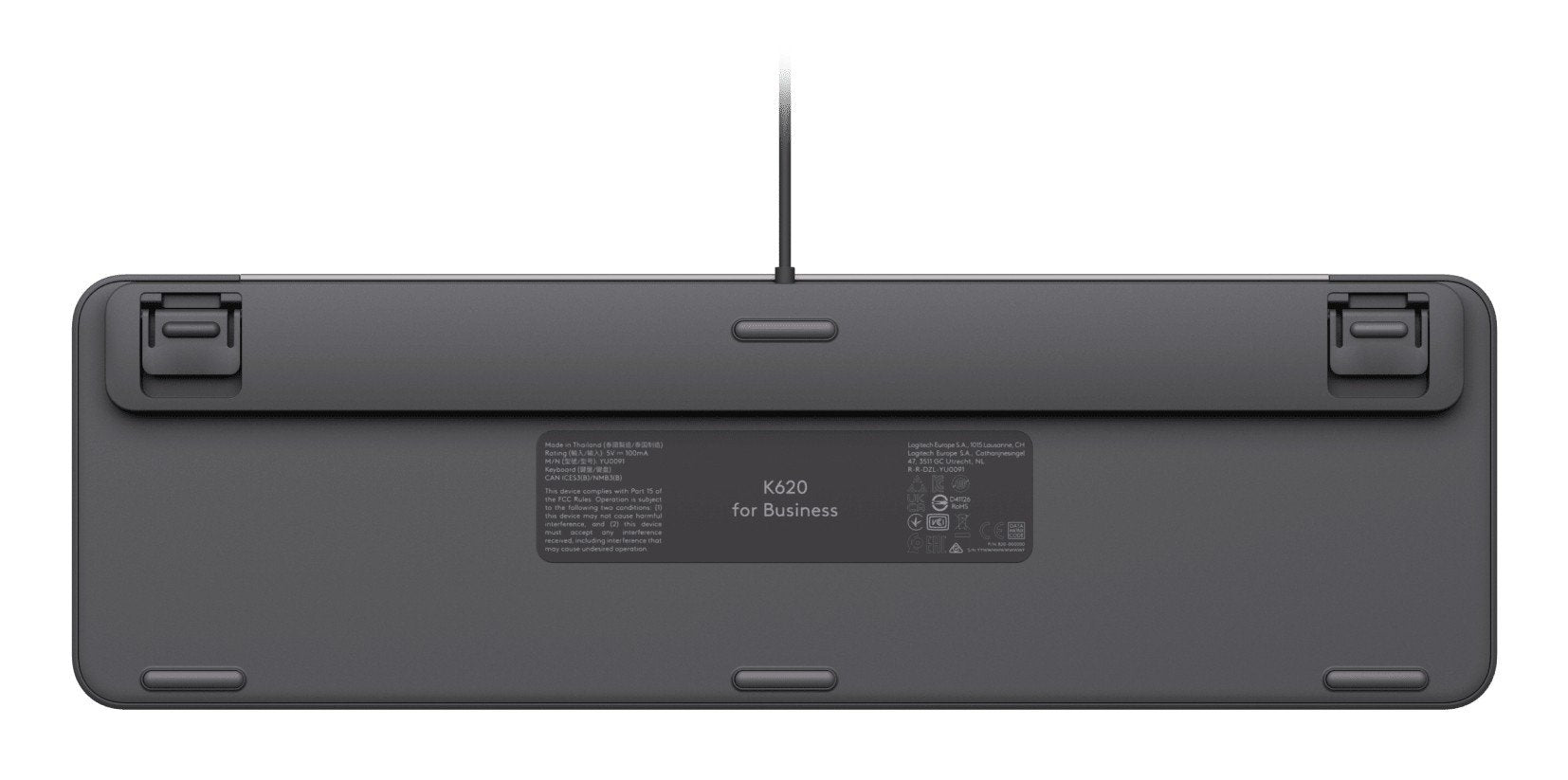 Clavier Filaire Logitech K620 pour Entreprises - Graphite - US