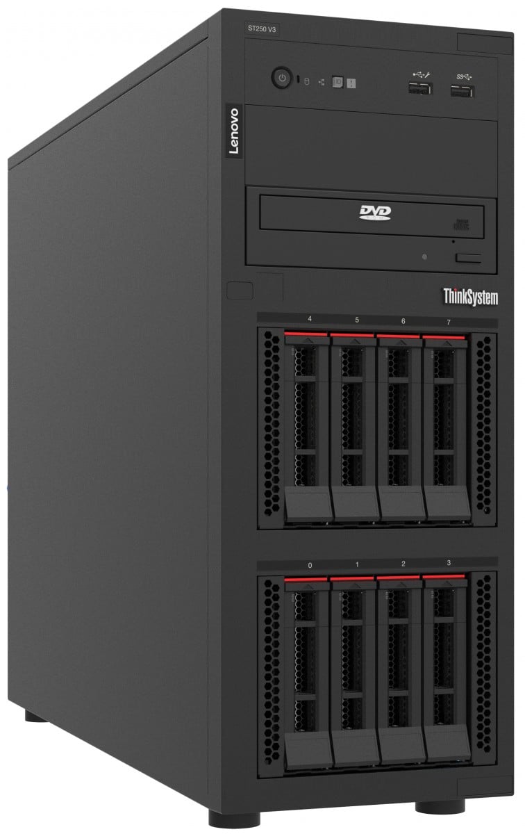 LENOVO ISG Thinksystem ST250 V3 1xIntel Xeon 6315P 4C 2.8GHz 55W 1x16Go 1Rx8 SW RD 1x800W
