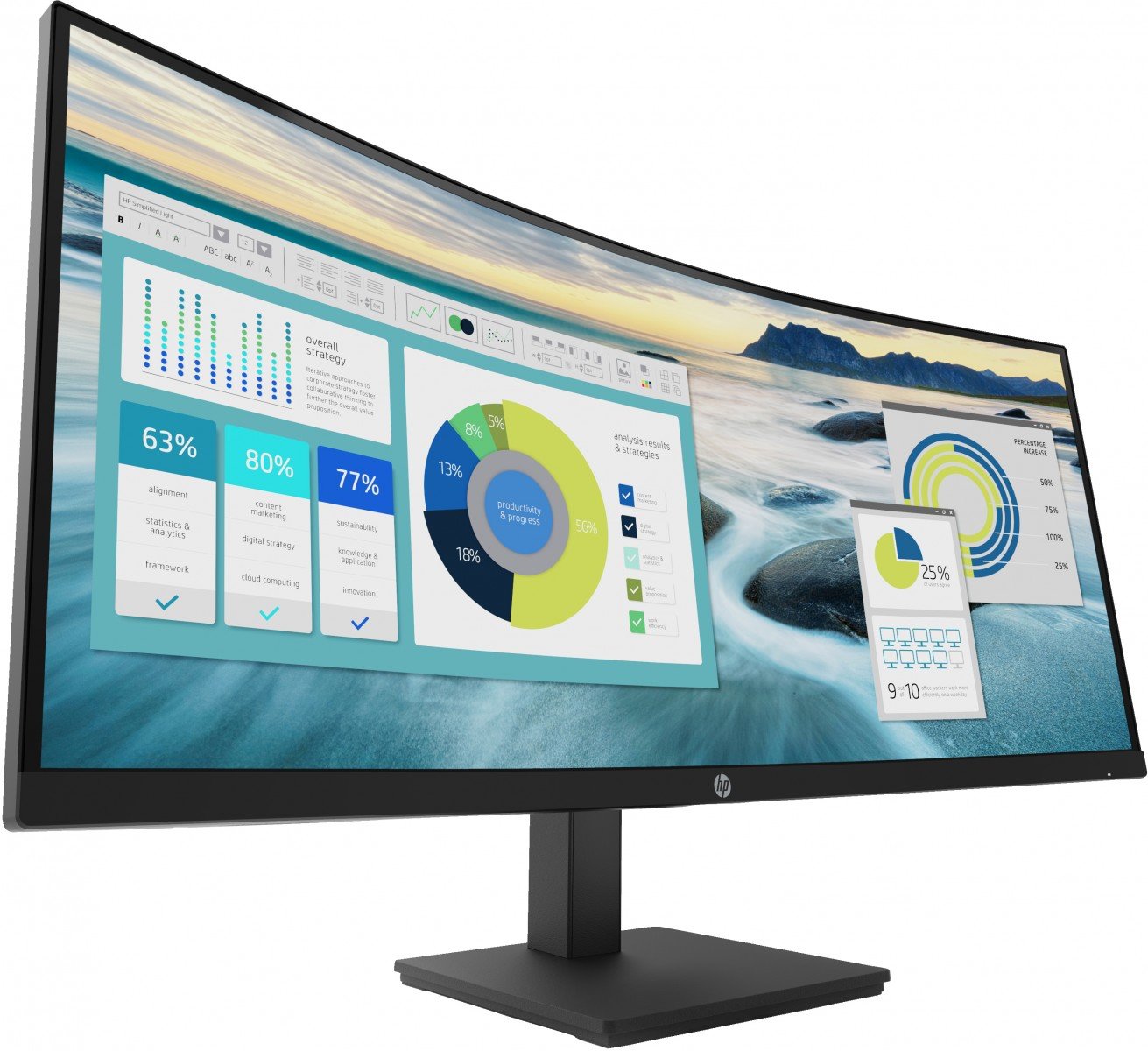 HP Écran incurvé P34hc G4 WQHD 34p WQHD 3440x1440 HDMI USB-C USB port USB hub DisplayPort 3/3/0