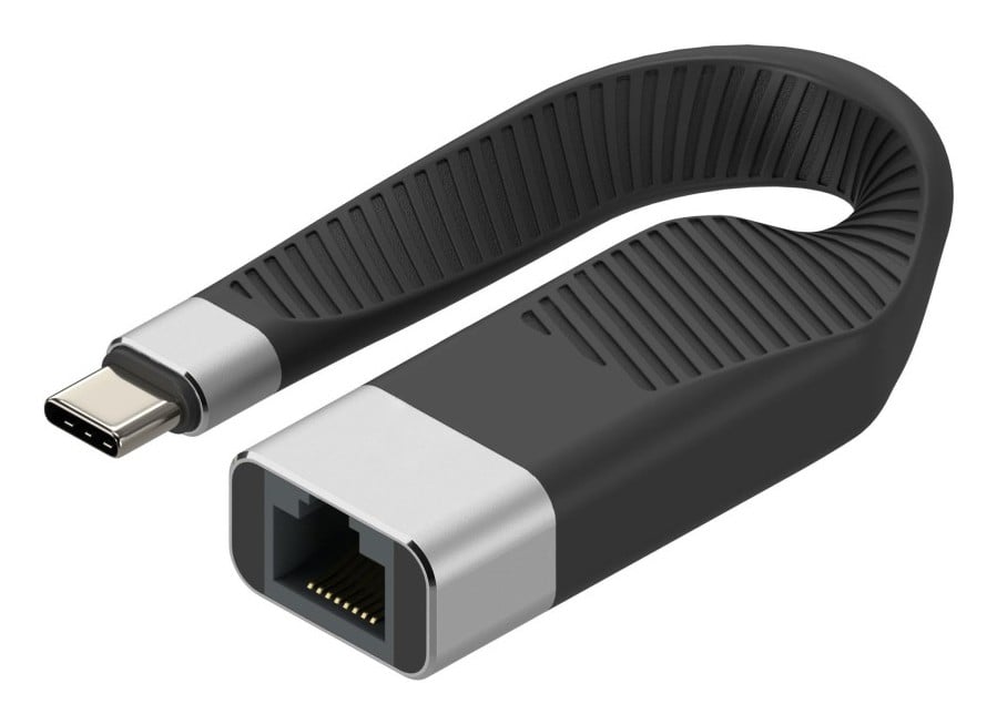 Techly ICOC USBC-RJ45 Carte réseau/Adaptateur USB-C vers RJ45 Gigabit, Flexible