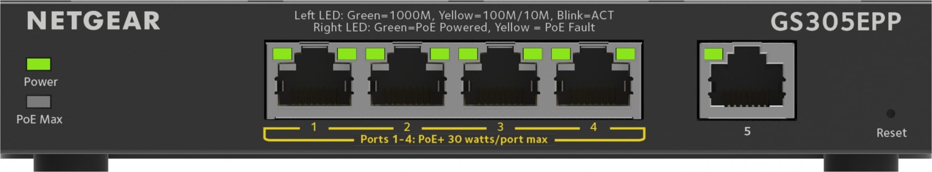 5PT GE PLUS SWCH W/HI-PWR POE+