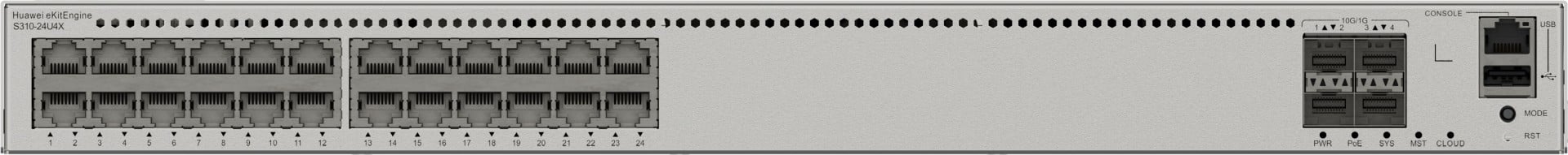 HUAWEI S310-24U4X 24x10/100/1000BASE-T ports PoE++ 4x10GE SFP+ ports with 1xAC power module eKit