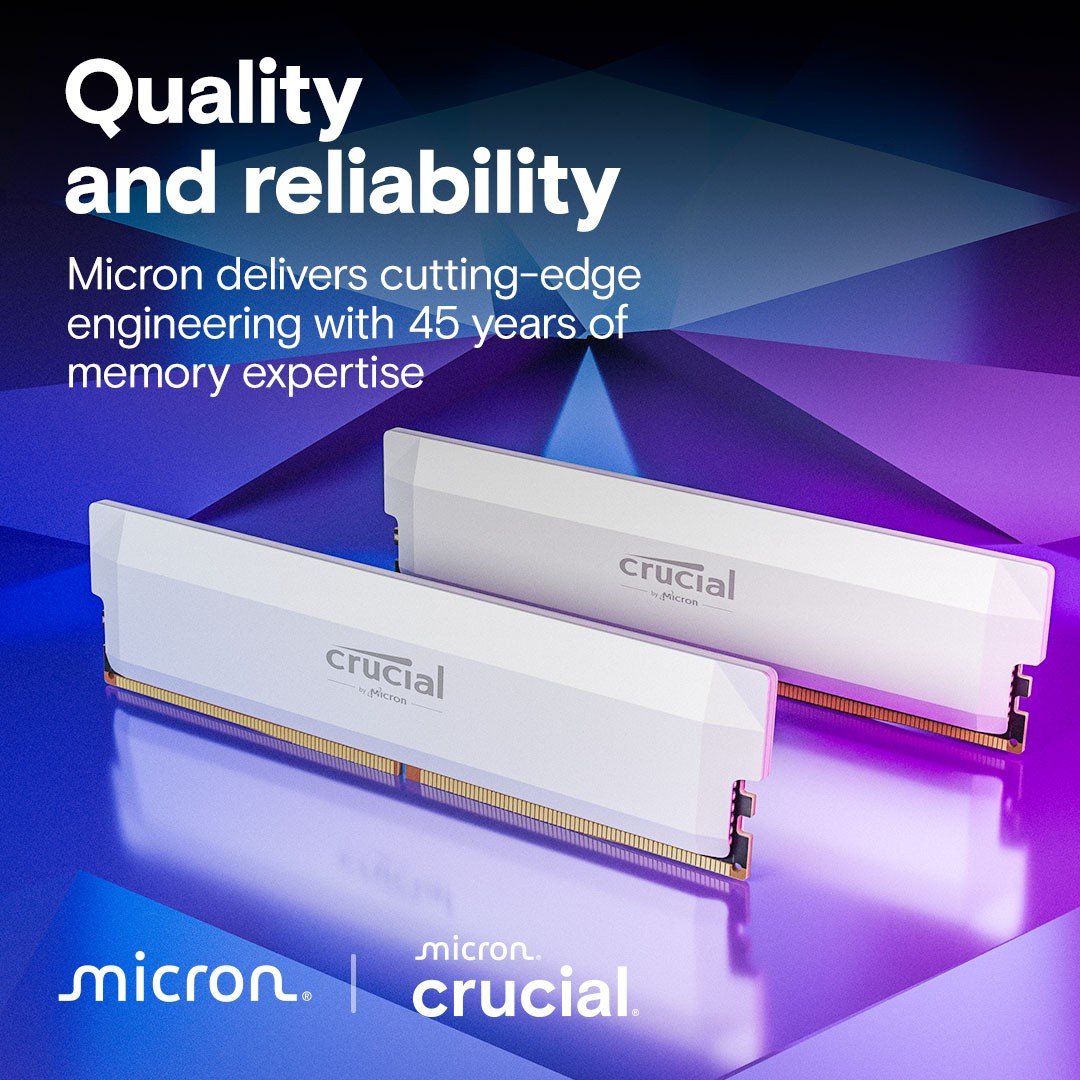 Crucial Pro OC 64GB Kit2 DDR5-6000 U Wht