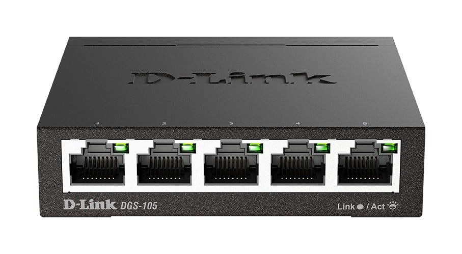 D-LINK 5-port 10/100/1000Mbps Gigabit Ethernet Switch - Metal Housing