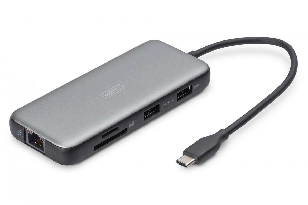 Station d'accueil USB-C 8 ports, max. 4K/60Hz avec HDR, HDMI, max. 2 moniteurs MST, USB-A 3.2 Gen2, Ethernet Gigabit, SD/Micro SD, PD 100W