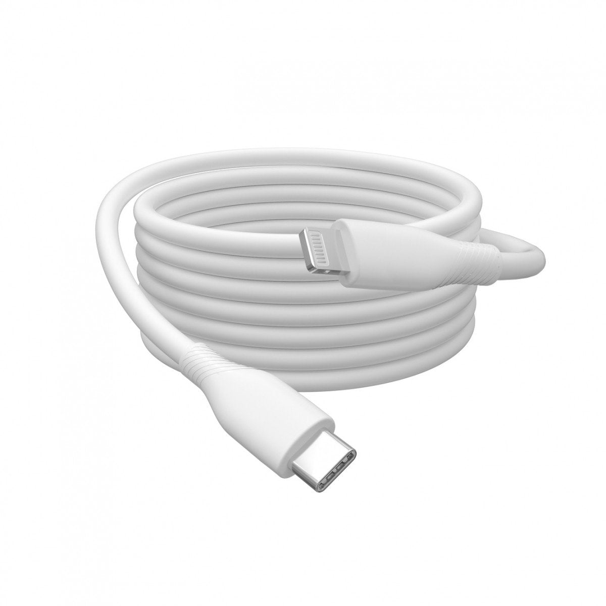 Câble d'alimentation en silicone USB-C vers Lightning, USB 2.0 60W, MFI, 0,5 m blanc