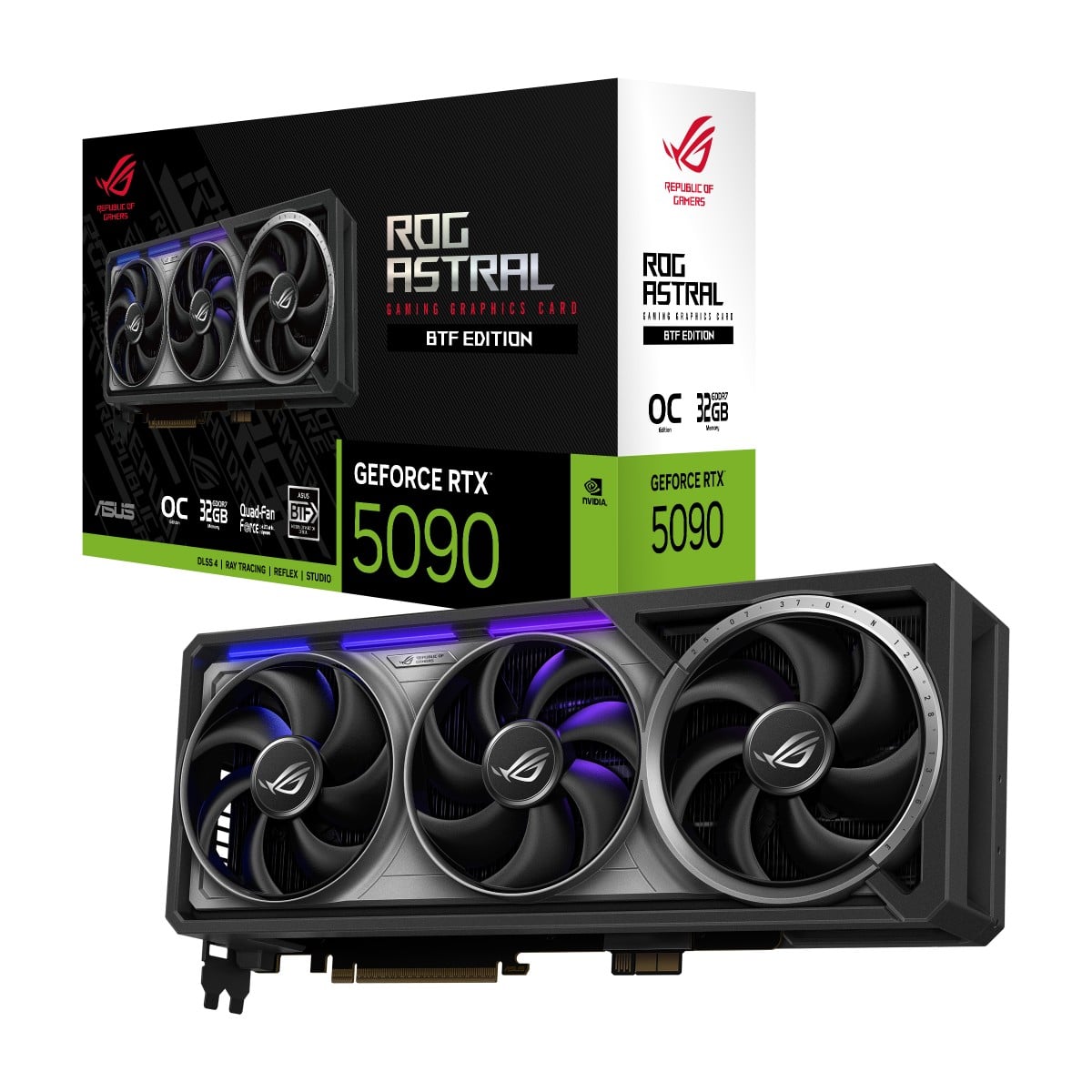 ASUS ROG Astral GeForce RTX 5090 BTF OC Edition Gaming Graphics Card PCIe 5.0 32Go GDDR7 HDMI 2.1 DP 2.1