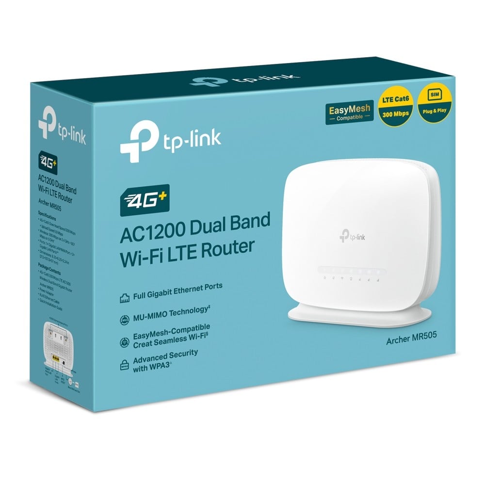 TP-Link Archer MR505 routeur sans fil Gigabit Ethernet Bi-bande (2,4 GHz / 5 GHz) 4G Blanc