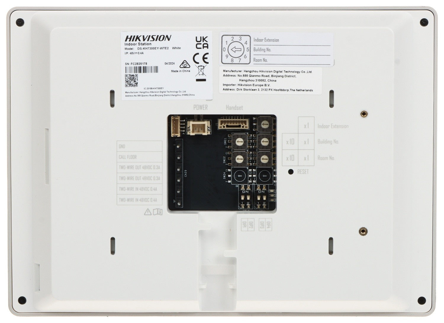 Hikvision DS-KH7300EY-WTE2/Blanc Station intérieure HD 2 fils