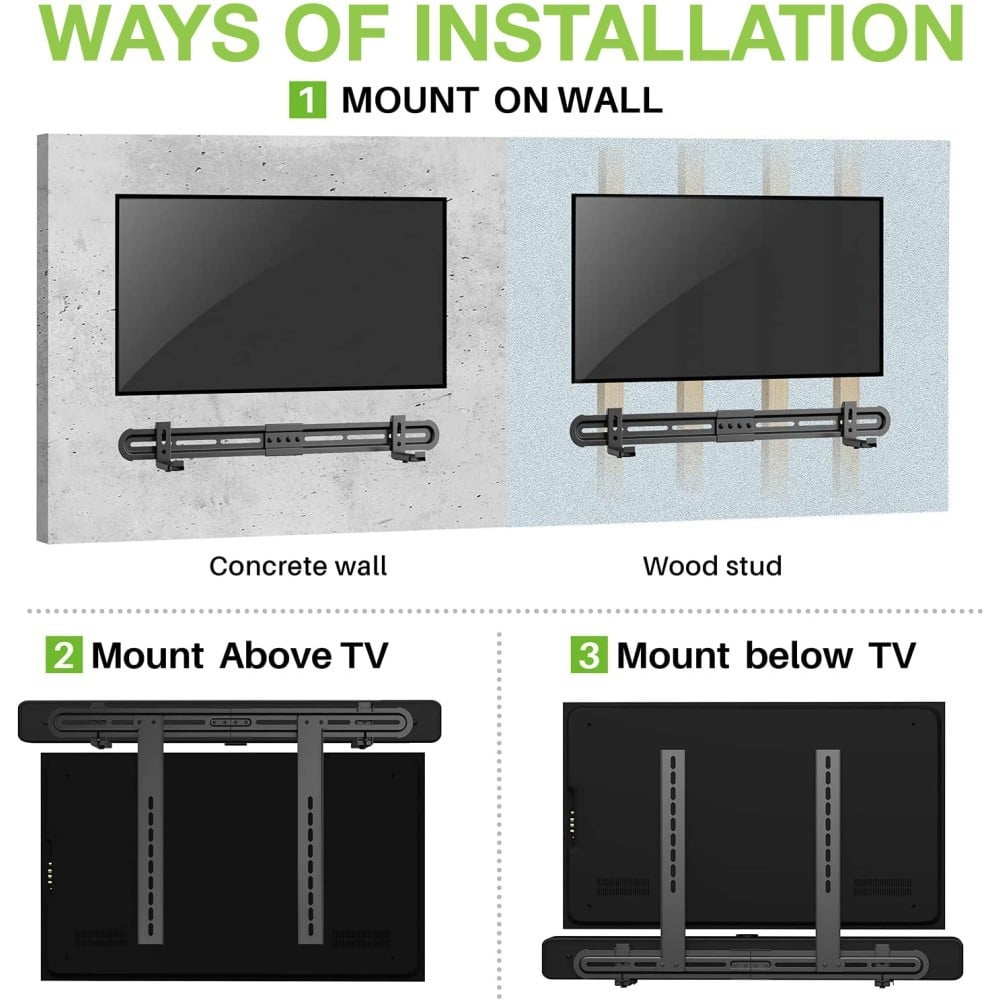 Support mural Techly ICA-SP-SB06 ou support VESA pour téléviseur pour haut-parleur Soundbar réglable