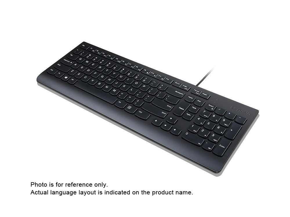 Lenovo Essential clavier Universel USB Tcheque, Slovaque Noir