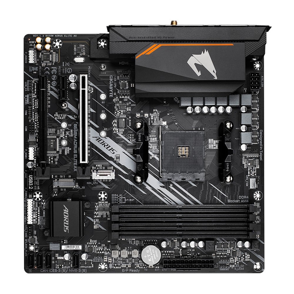 GIGABYTE B550M AORUS ELITE AX carte mere AMD B550 Emplacement AM4 micro ATX