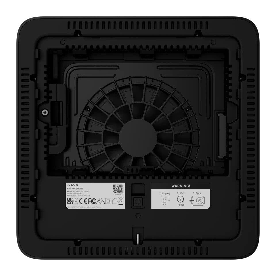 Ajax Systems 134505.122.BL1 Enregistreur réseau NVR HAC 16 canaux avec sortie HDMI - Noir