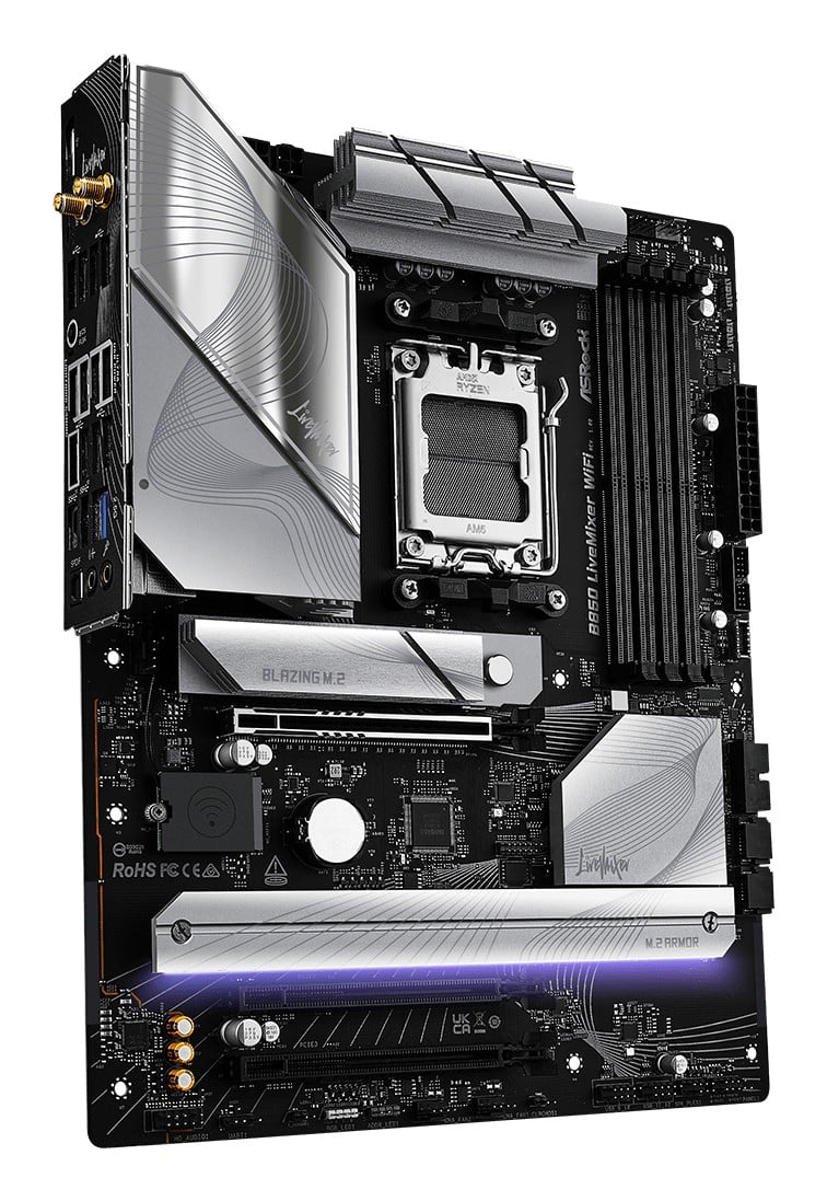 ASRock 90-MXBQU0-A0UAYZ Carte mere B850 LiveMixer WiFi avec DDR5 et PCIe 5.0