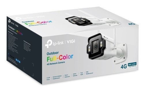 TP-LINK VIGI 4MP Outdoor Full-Color 4G Bullet Network Camera 4G Cat4 LTE-TDD/LTE-FDD/WCDMA 3xLAN Ports 4MP 1/2.7inch