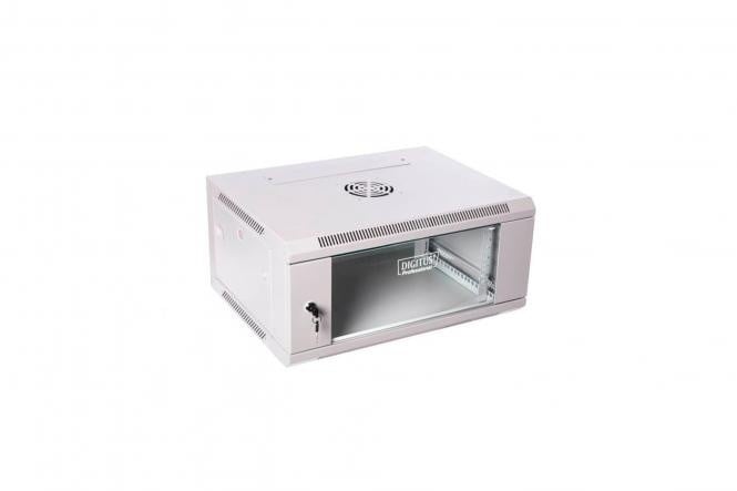 "Digitus DN-W19 06U/600 Armoire réseau murale 19"" 6U rack 600x600, porte en verre, gris, a section unique, assemblée, 60kg"