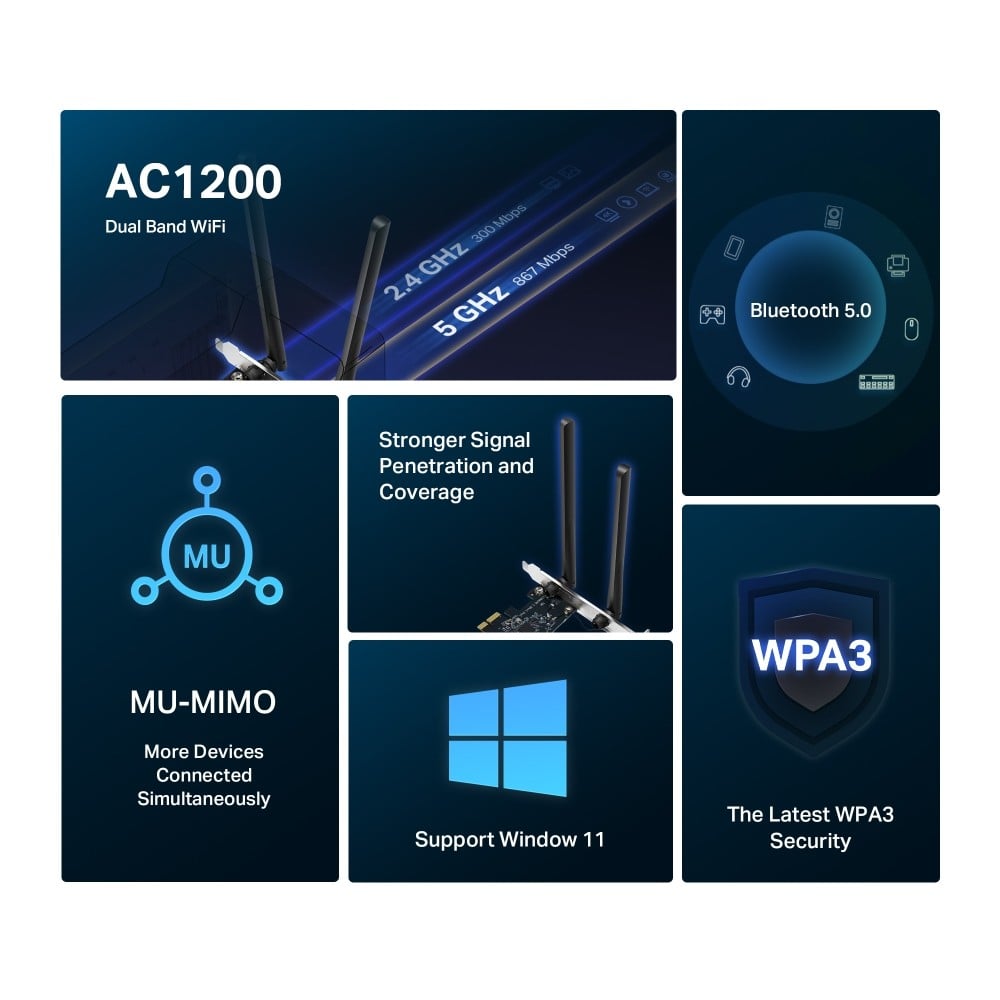 Mercusys MA30E carte réseau Interne WLAN / Bluetooth 1200 Mbit/s