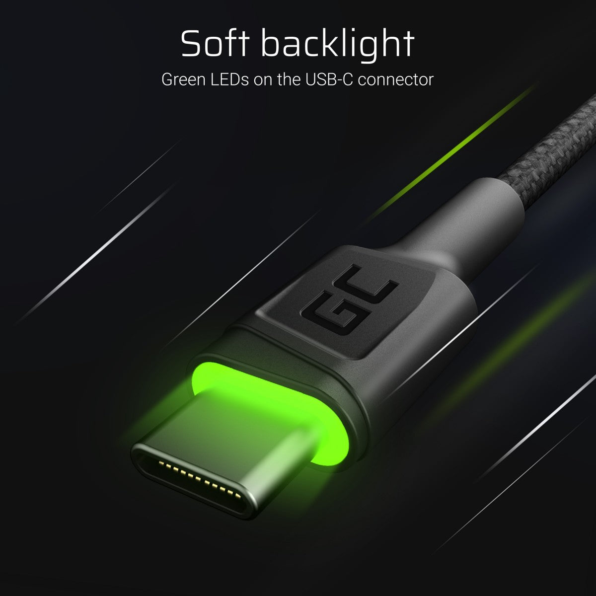 Green Cell KABGCSET01 câble USB 2 m USB A USB C Noir