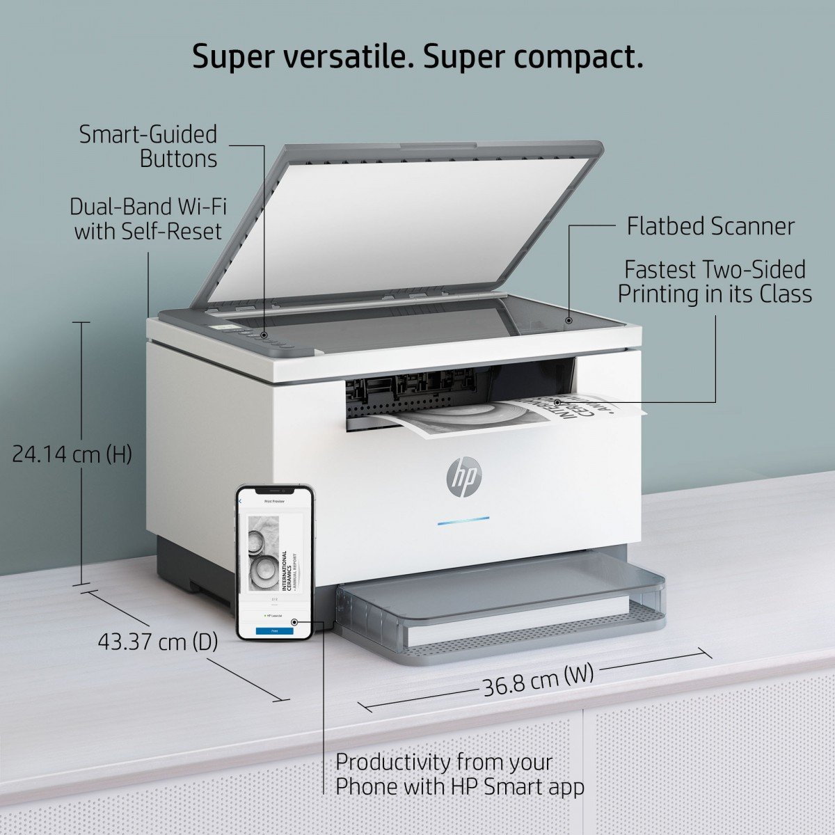 HP LaserJet MFP M234dw MFP Mono B/W laser Legal media 29ppmcopy 29ppmprint 150 sheets USB 2.0 LAN Wi-Fi light basalt