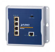 PLANET WGS-E304PT Industrial PoE+ Wall-mounted Extender 1-Port PoE++ to 4-Port Émetteur et récepteur réseau Bleu