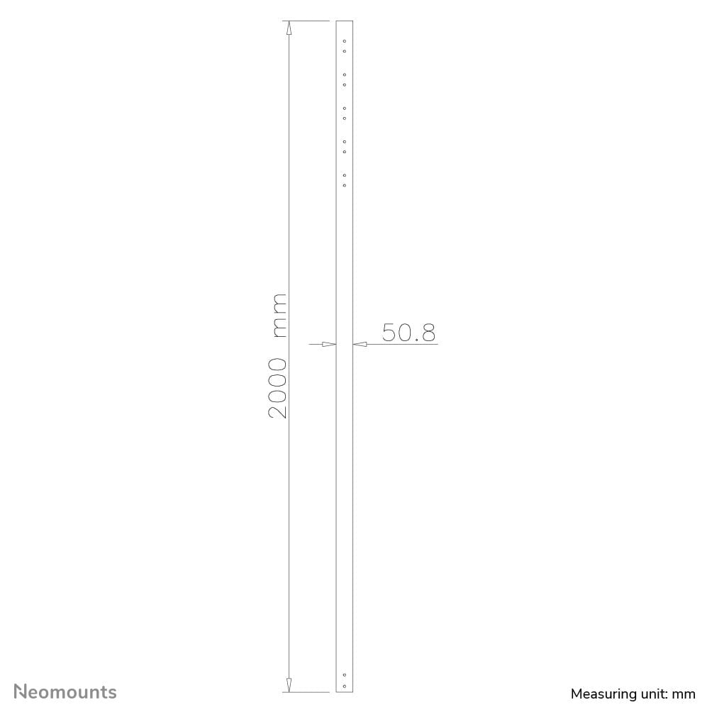 NEOMOUNTS FPMA-CP200BLACK Tube dextension pour support décran au plafond - h 200 cm
