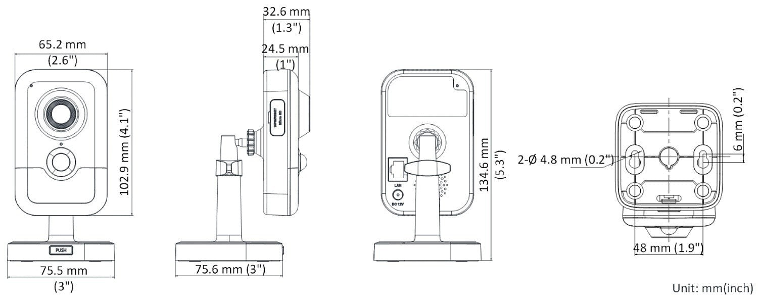 Hikvision DS-2CD2483G2-I(2.8mm) 8 MP AcuSense Built-in Mic Fixed Cube Network Camera