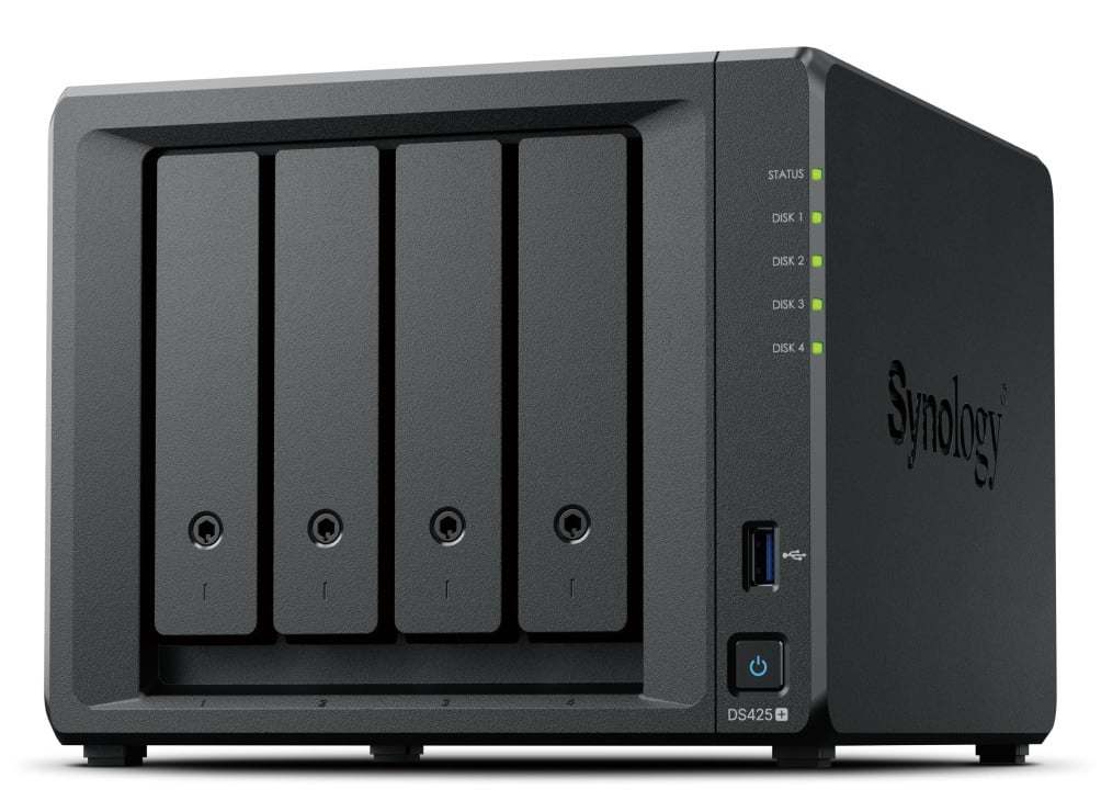 Synology DiskStation DS425+ serveur de stockage NAS Intel® Celeron® J4125 2 Go DDR4 0 To Noir