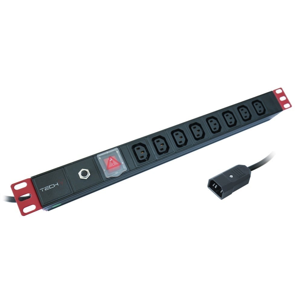 Techly I-CASE STRIP-8C Multiprise 19' 1U X8 - Prises C13