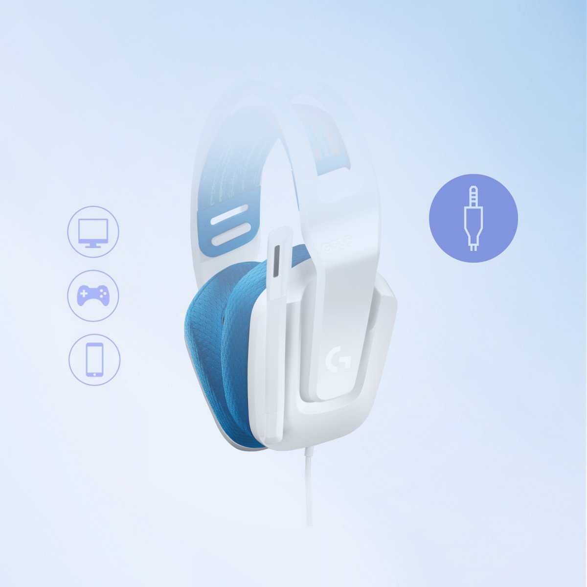 LOGITECH G335 Wired Gaming Headset - WHITE - EMEA