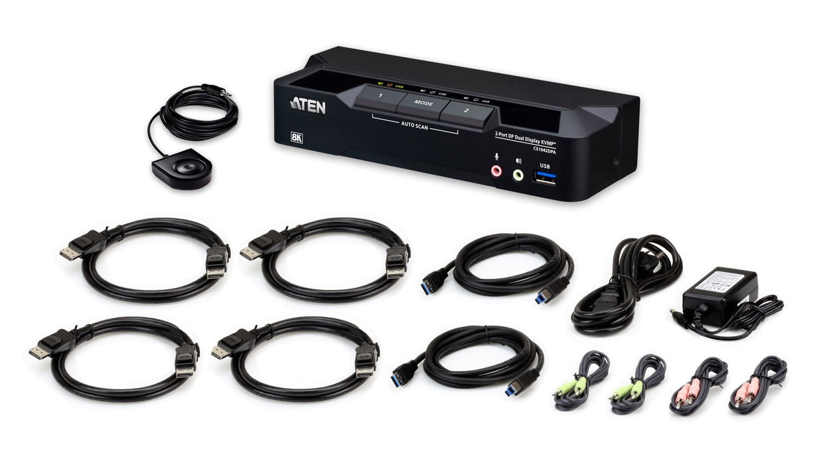 Aten CS1942DPA-AT-G 2P USB3.0 8K DP Double Écran KVMP™ Sw