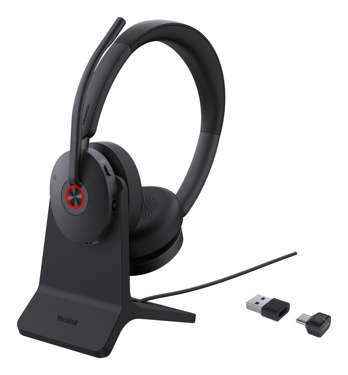 Yealink BH74 + Stand Teams USB-C/A Sans fil Arceau Bureau/Centre d'appels USB Type-C / USB Type-A Bluetooth Socle de chargement Noir