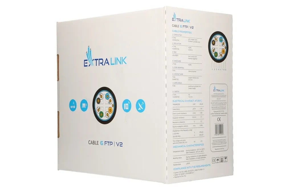 Extralink EX.10079 câble de réseau Noir F/UTP (FTP)
