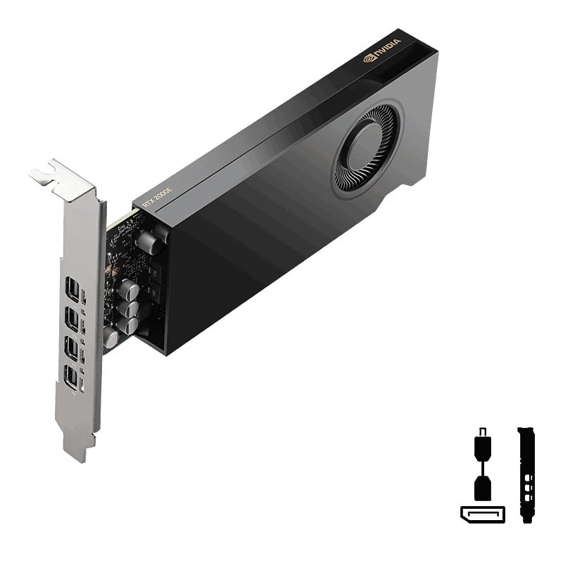 PNY NVIDIA RTX 2000E Ada Génération Low Profile Version OEM VCNRTX2000EADA-SB