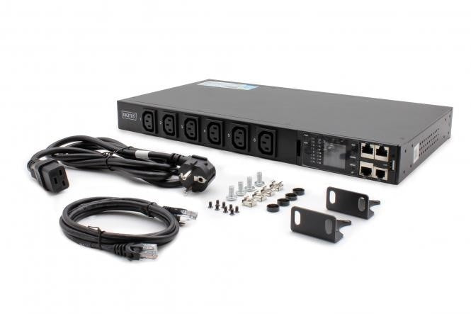 Digitus DN-DP-H1-12C13 Multiprise SMART PDU 1U, entrée IEC320 C20 16A/250V, prises 12x C13, 16A