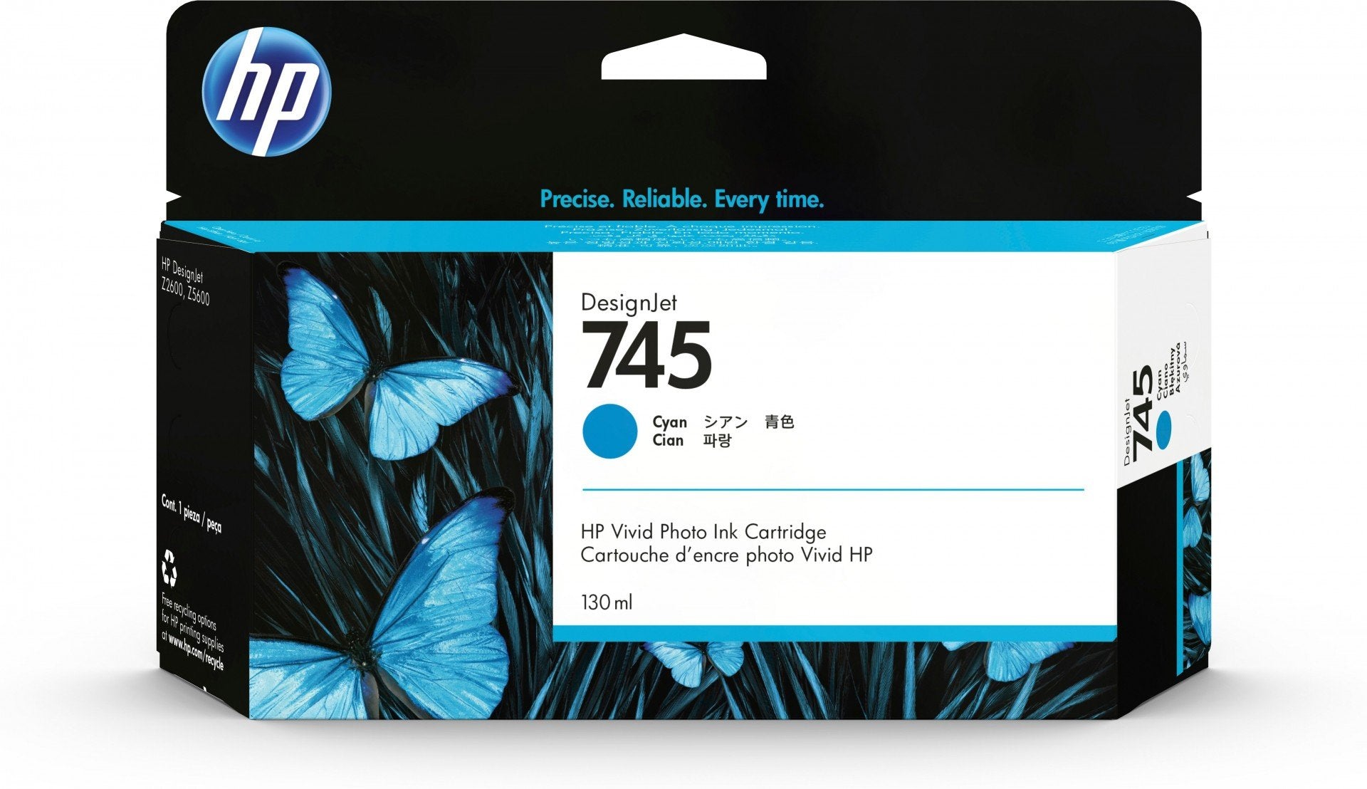 HP 745 original Ink cartridge F9J97A Cyan 130 ml