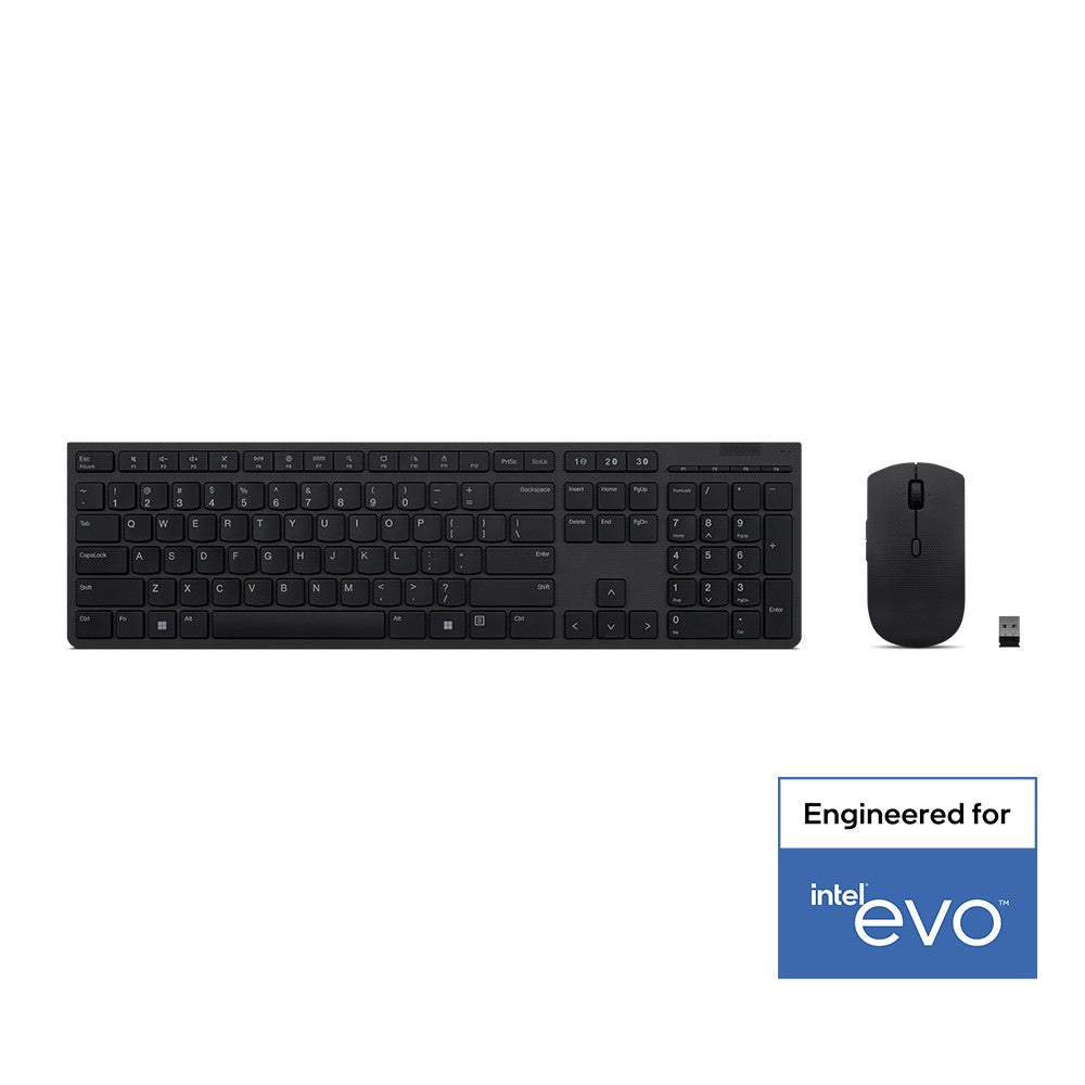 Lenovo 4X31K03931 clavier Souris incluse RF sans fil + Bluetooth Anglais américain Noir