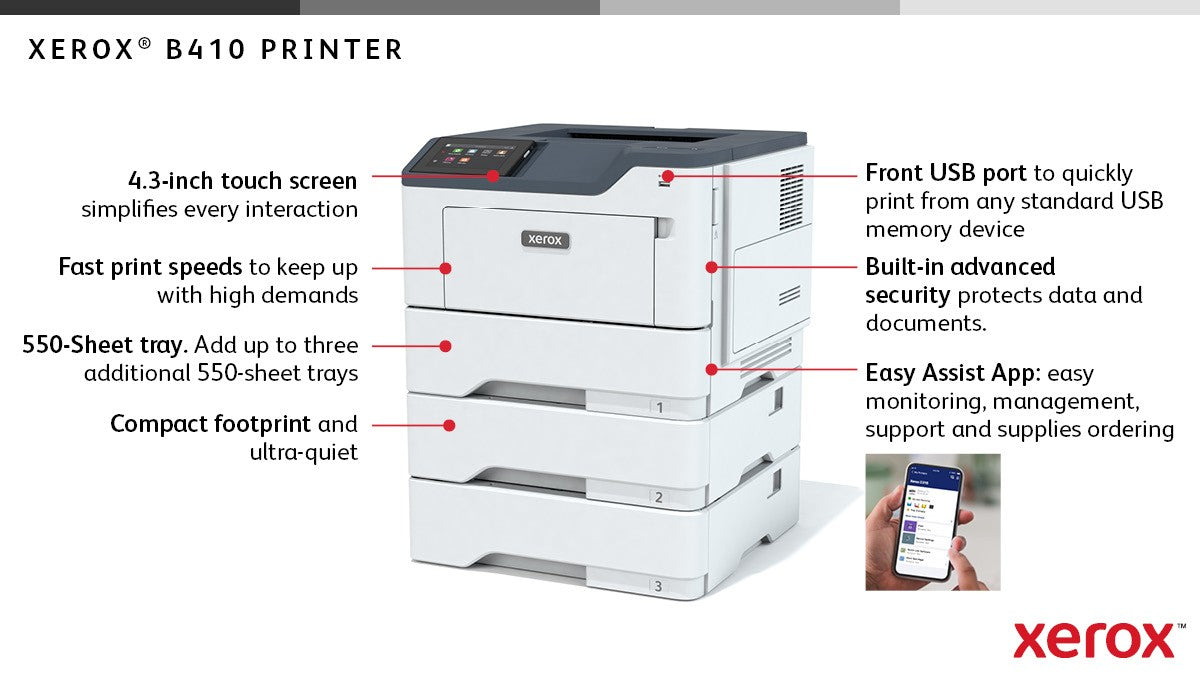 B410 A4 47ppm Duplex Printer PS3