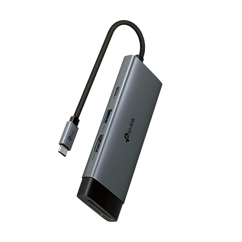 TP-Link UH7021C hub & concentrateur USB Type-C 5000 Mbit/s Aluminium, Noir