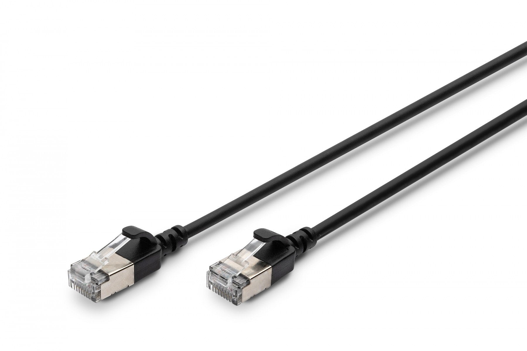 Câble patch RJ45-RJ45 slim, Cat. 6A, F/FTP, AWG 32/7, LSOH, 1,5 m, noir