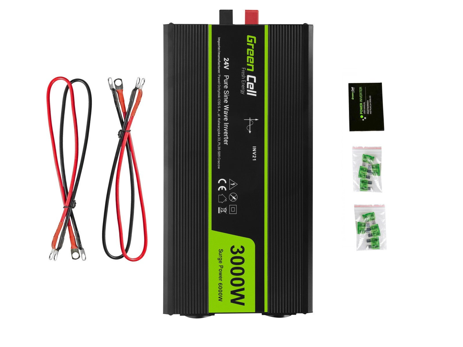 Green Cell Inverter 24V to 230V Pure sine 3000W