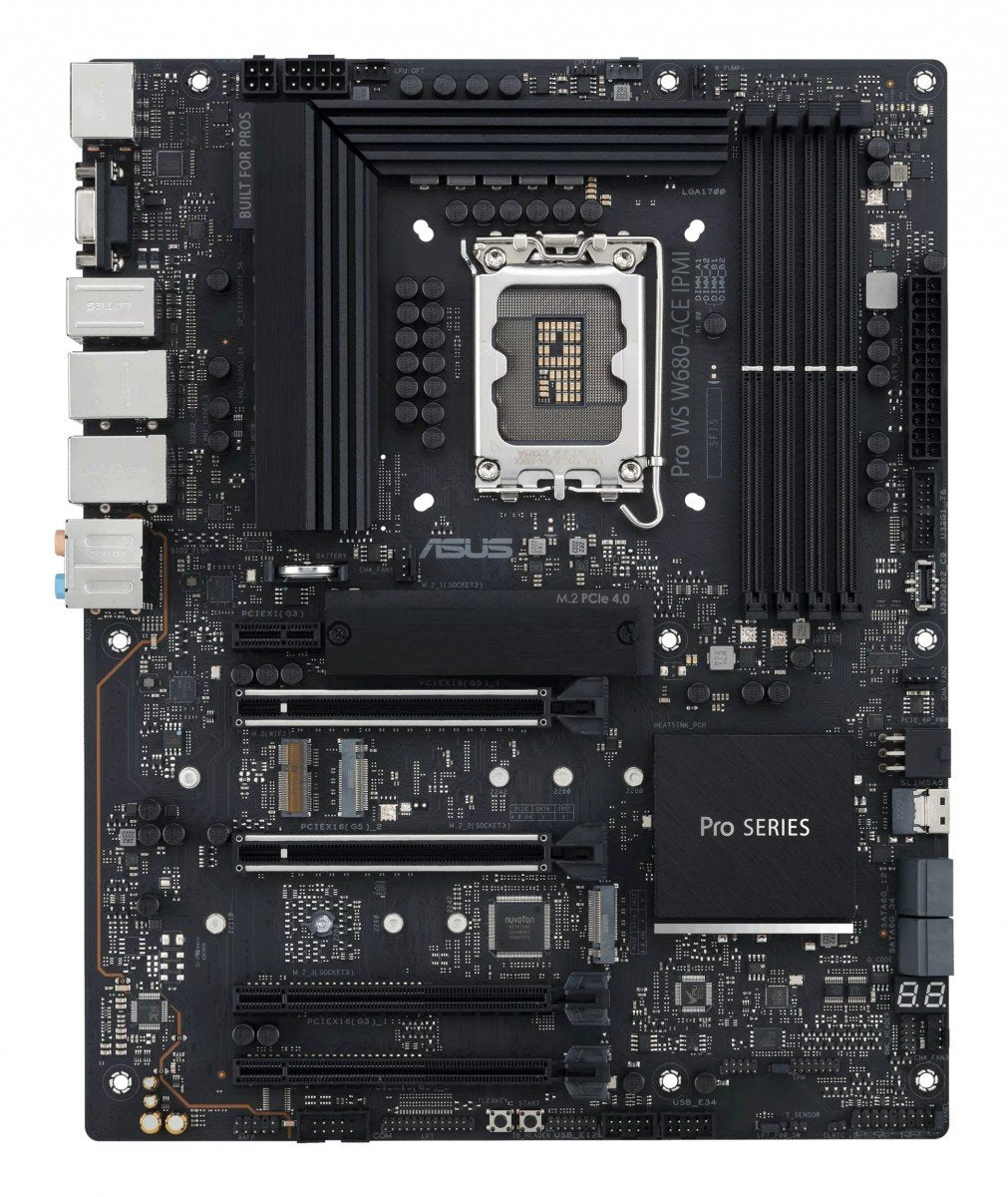 ASUS PRO WS W680-ACE IPMI LGA1700 ATX motherboard 4xDDR5 8xSATA DisplayPort 1.4 D-Sub HDMI 2.1