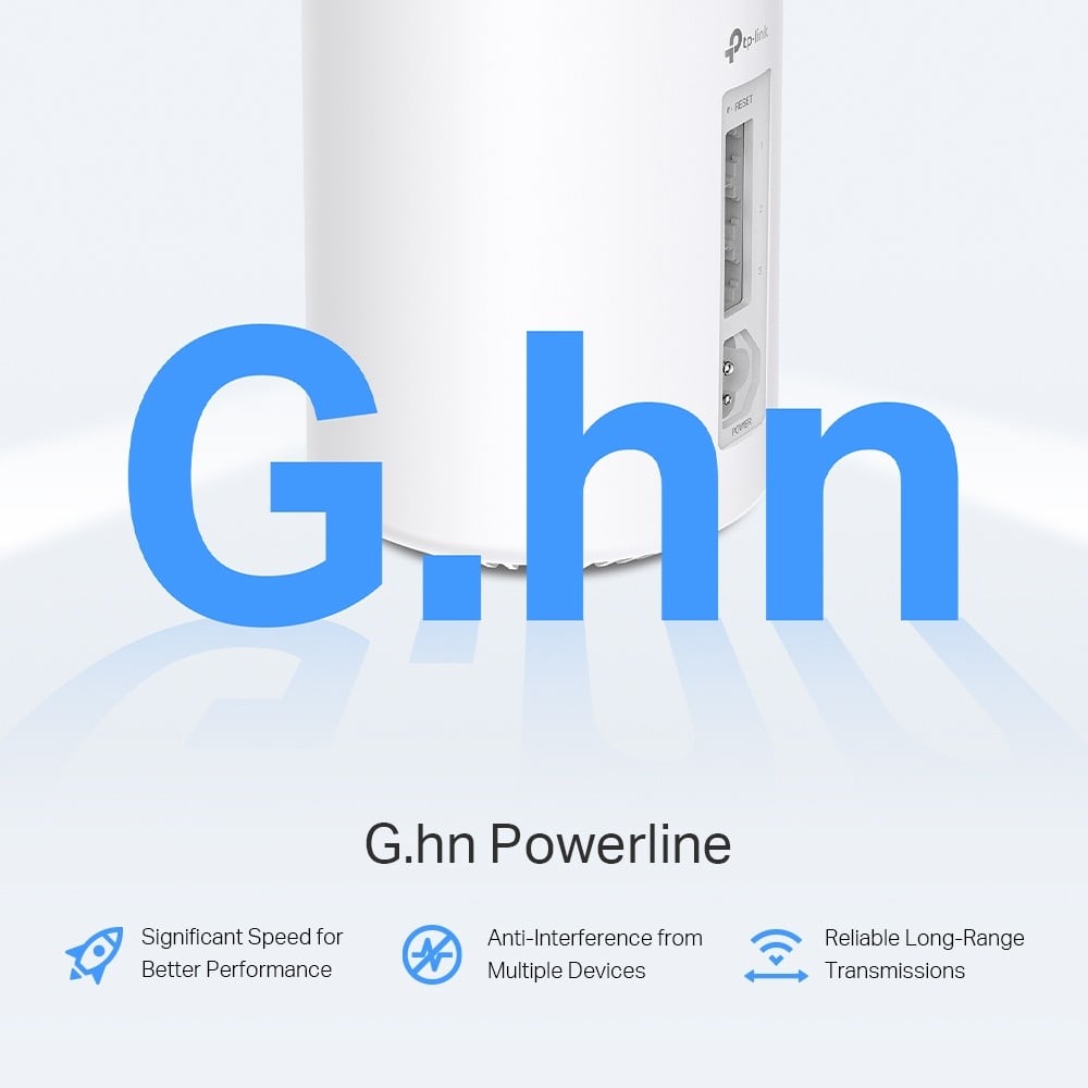 TP-LINK AX3000 + G1500 Whole Home Powerline Mesh Wi-Fi 6 System 574Mbps at 2.4GHz + 2402Mbps at 5GHz + 1428Mbps Powerline