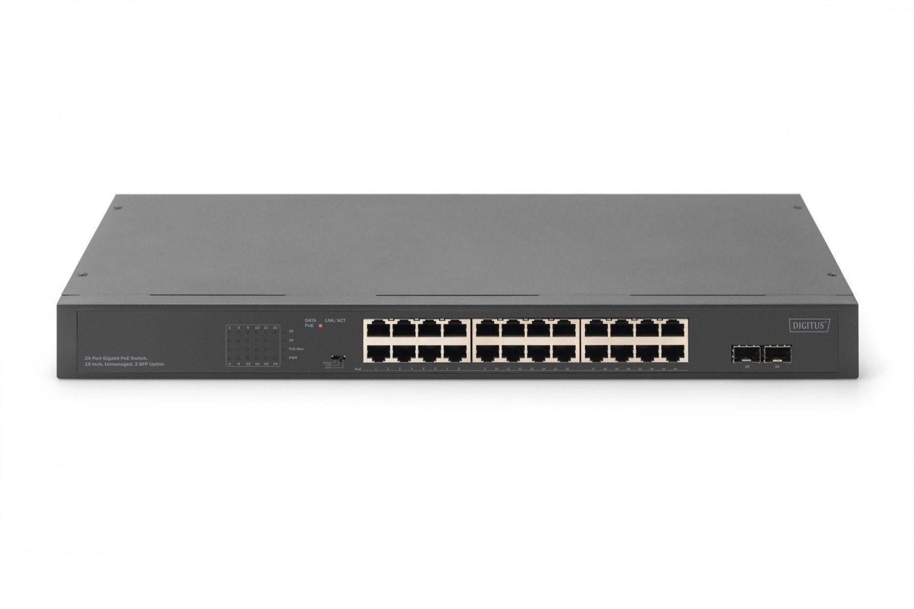 24 ports Gigabit + 2 ports Gigabit SFP