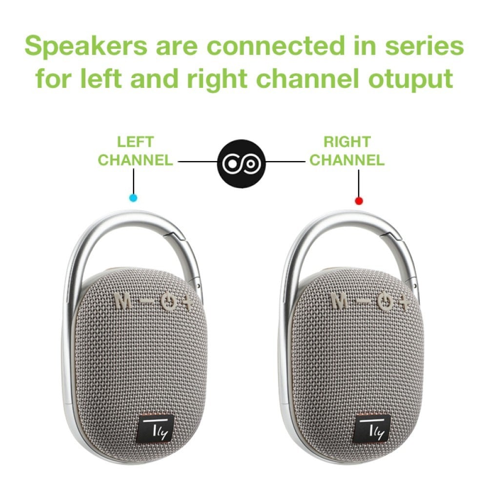 Techly ICASBL321GR Haut-parleur Bluetooth 5.3, 5W, TWS, LED, USB MicroSD MP3, gris