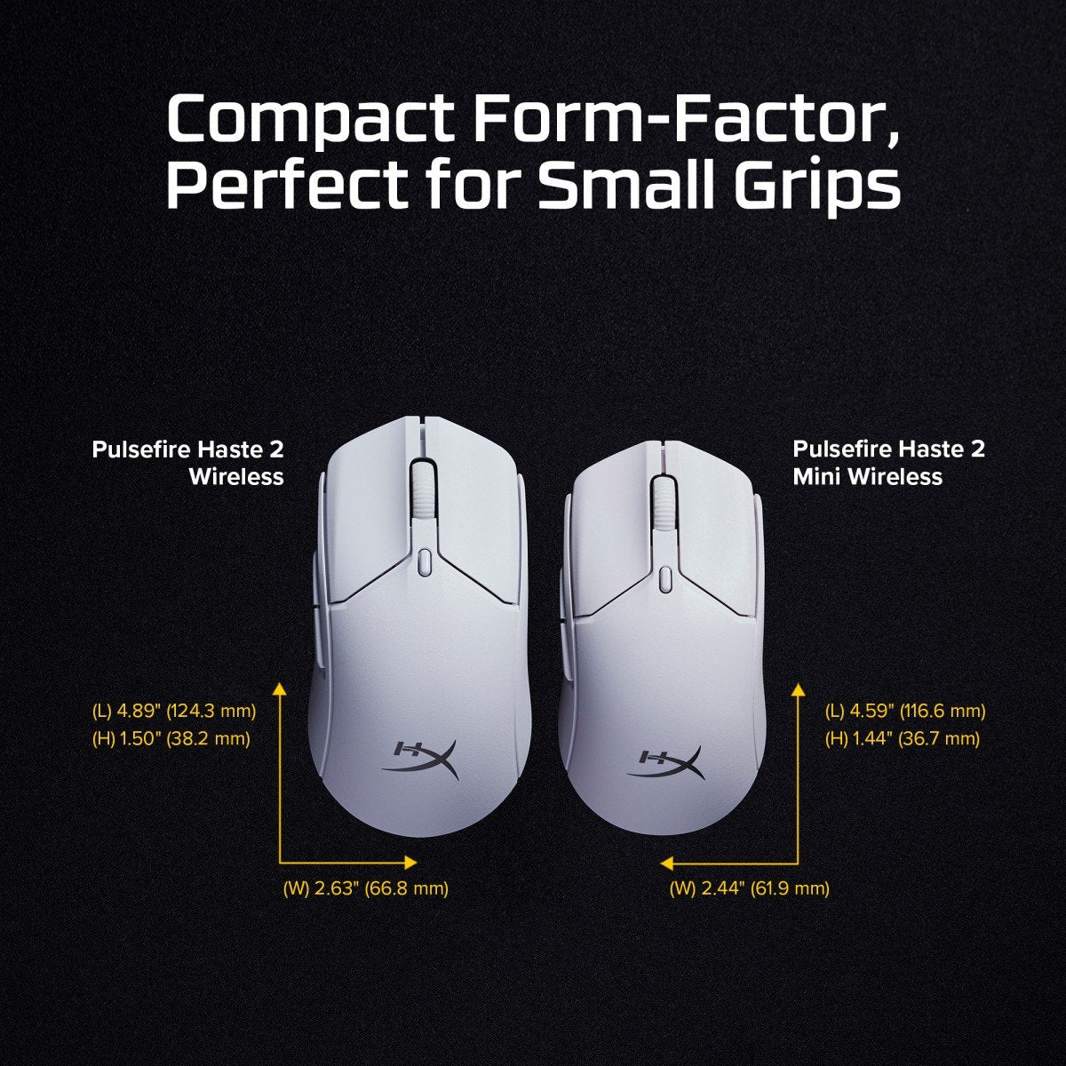 Souris de jeu sans fil HyperX Pulsefire Haste 2 mini - HyperX 26K 26000 DPI 59g blanche
