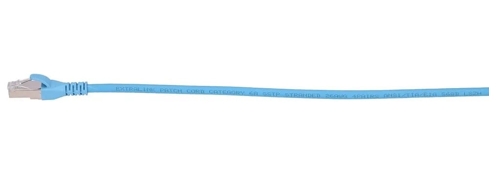 EXTRALINK LAN patchcord CAT.6A S/FTP 10m 10G shielded foiled twisted pair bare copper BLUE