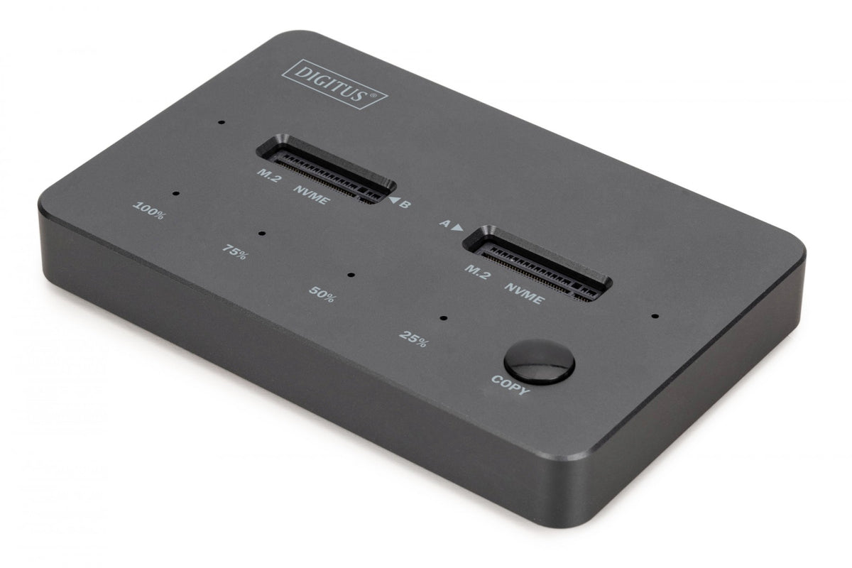 Digitus DA-71545-1 Station d'accueil pour disques avec fonction de clonage | USB-C 3.1 Gen2 10Gbps | SSD M.2 NVMe (max. 2x 4 To) | Fonction de clonage hors lign