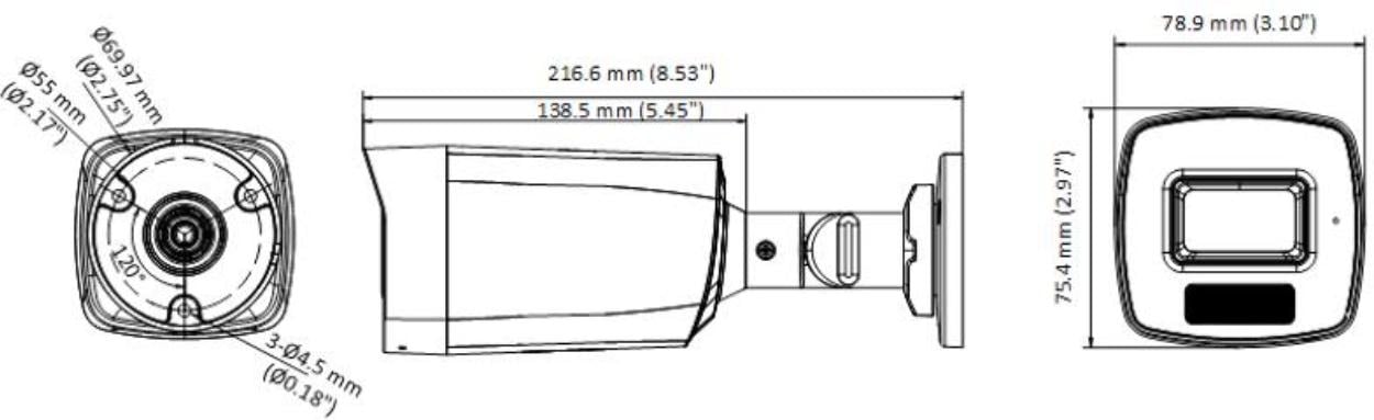 Hikvision DS-2CE17K0T-LFS(2.8mm) 3K Caméra Bullet Audio a Lumiere Hybride Intelligente Fixe