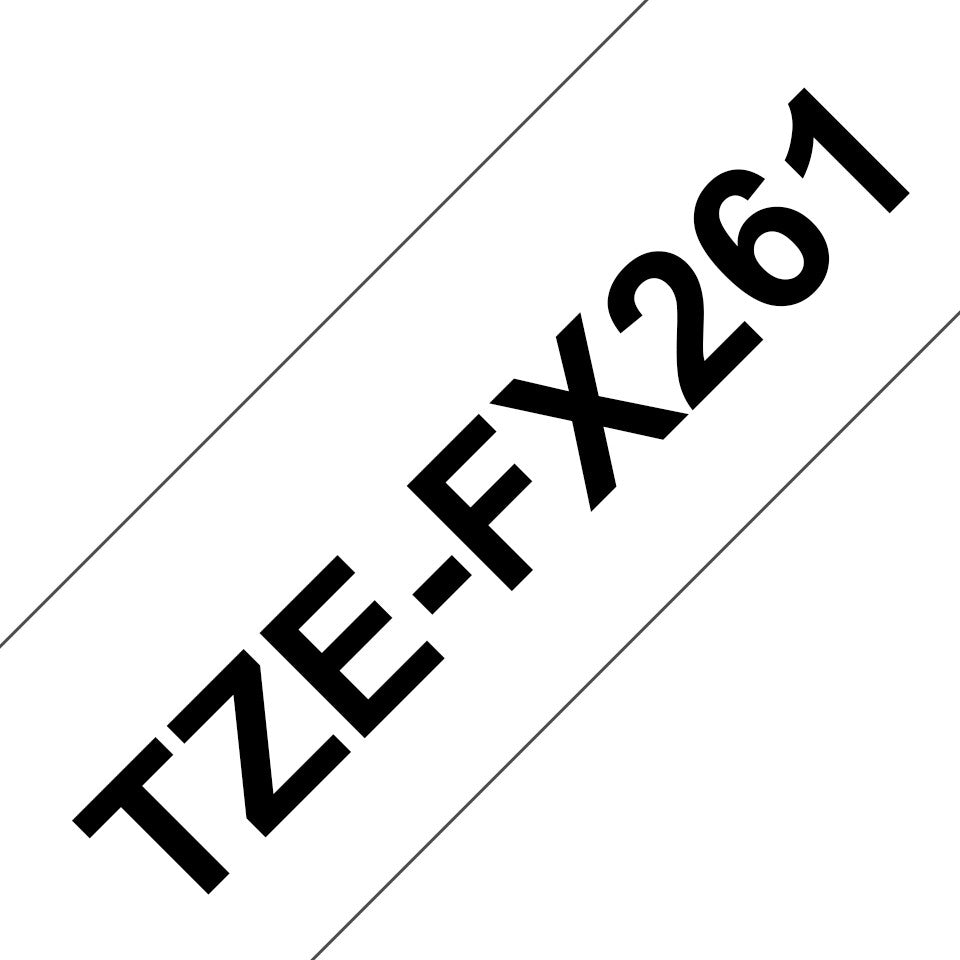 BROTHER TZEFX261 36mm Black on White Flexible ID